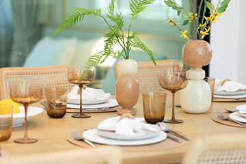 table setting for a dinner.