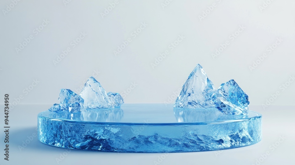 Poster 3d rendered abstract podium on a white background gemstone pedestal designed for product display iso