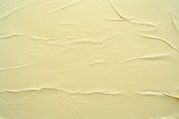 Crumpled glued yellow paper texture background