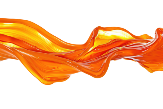 viscous yellow fluid swirling and cascading in motion