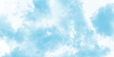 Abstract light blue watercolor cloudiness, mist, or smog background. light  blue sky with white background and blurred pattern. Vivid textured aquarelle painted art design background.