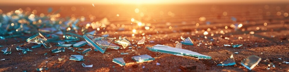 Broken Glass on Arid Terrain