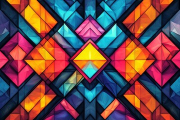 Abstract Geometric Pattern with Vibrant Colors created with Generative AI