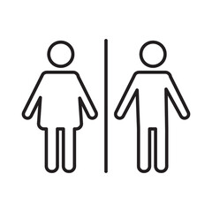 Toilet Bathroom icon sign vector, man and woman sign linear illustration for web and app..eps