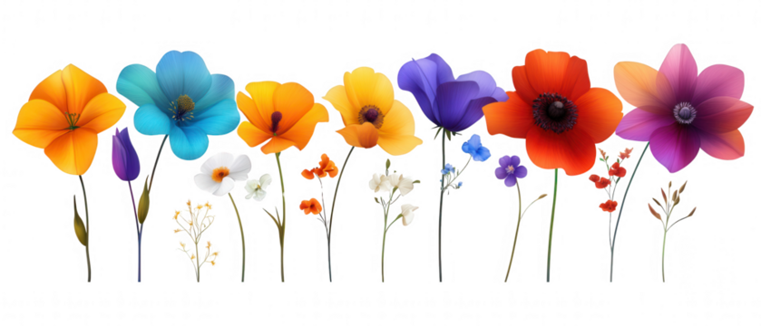 Rainbow Flower Bouquet Illustration