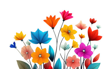 Colorful Flowers Bouquet on Black Background