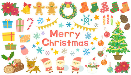 クリスマスのイラストセット　ベクター素材
