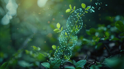 floral DNA background. abstract green DNA wallpaper. DNA image illustration