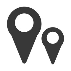 Simple black map pin. Concept of global coordinate, dot, needle tip, ui. Flat style trend modern brand graphic design on white background
