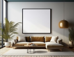 Poster Frame in Modern Interior Background