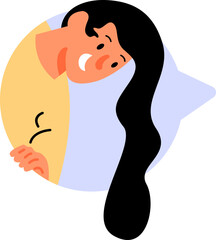 Bubble Chat Naive Character Illustration