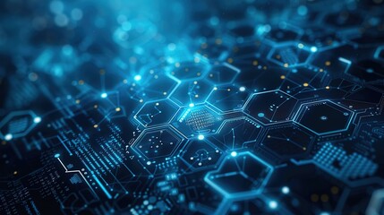 Obraz premium Stunning Blue Medical Technology Background: A Modern and Innovative Visual Showcase. Demonstrating the Advancements in Healthcare Technology.