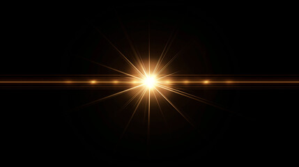A single lens flare in the center of an all black background