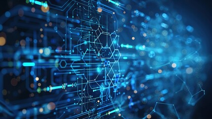 Fototapeta premium Stunning Blue Medical Technology Background: A Modern and Innovative Visual Showcase. Demonstrating the Advancements in Healthcare Technology.