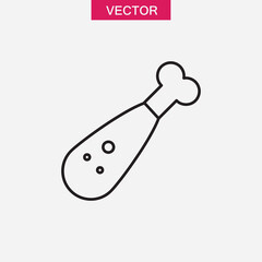 Chicken leg icon, vector illustration. vector chicken leg linear icon on white background..eps