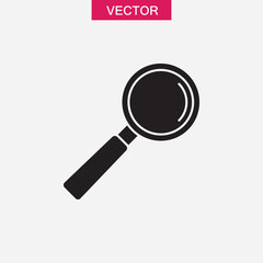 Magnifier icon, vector illustration. vector magnifier icon black flat illustration..eps