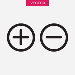 Obraz premium Plus and minuse icon,vector illustration. vector plus and minuse linear trendy style illustration for web and app..eps