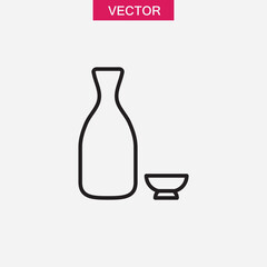 Sake icon,vector illustration. vector sake icon illustration trendy style sign linear for web and app..eps