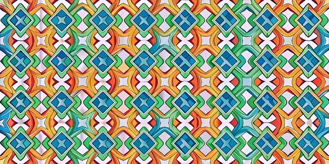 Interlocking geometric shapes creating a seamless pattern, geometric, seamless, shapes, abstract, interlocking, design