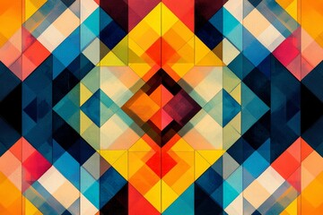Abstract Geometric Pattern with Vibrant Colors created with Generative AI