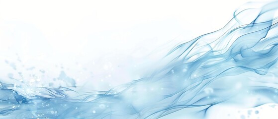 Abstract Light Blue And White Watercolor Swirls