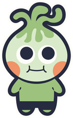 Cute Character Sticker Illustration