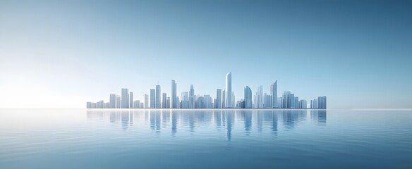 Fototapeta premium city skyline with fog