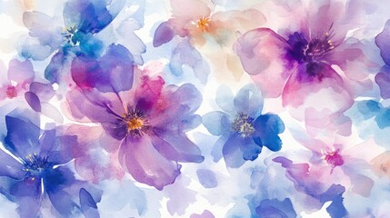 Watercolor illustration of flowers Handcrafted composition Extensive collection of watercolor elements suitable for textile and wallpaper design as well as greeting cards