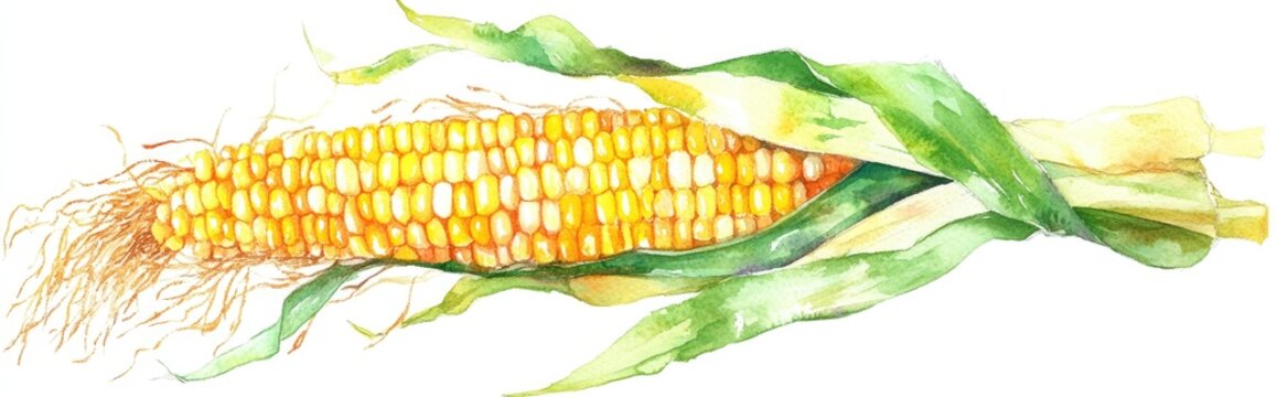 recommend clip art: Watercolor illustration of corn hand drawn style Stock clip art