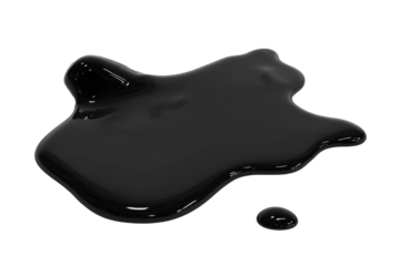 Crude Oil spill isolated on white background with clipping path.