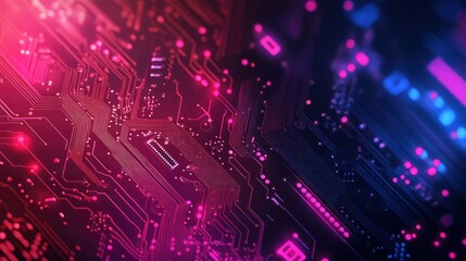 Fototapeta premium Modern Circuit Board Background Banner with generative ai