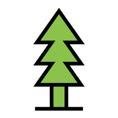 Tree Nature Forest Eco Ecology Single Icon Filled Outline Style