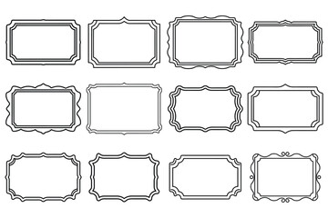Obraz premium This collection of vintage-inspired frames, featuring ornate borders and rectangular shapes, is perfect for adding elegance to designs and providing a decorative element.