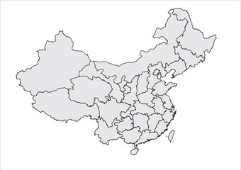 China Map Quick Silver Color Background white Made with Adobe Illustrator