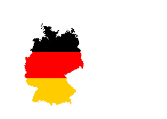 Fototapeta premium in the colors of the flag of Germany a outline map of Germany simplified with state-borders and ground-shadow, isolated