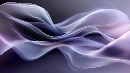 Abstract flowing waves in soft purple and blue hues.