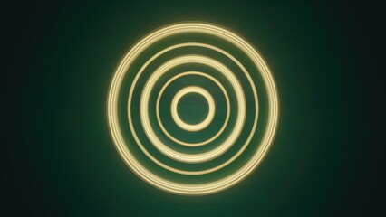Illuminated Circles against a Deep Green Backdrop - High Quality