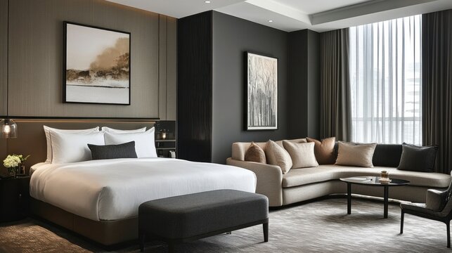 The hotel rooms are simply and relaxingly decorated with a vintage theme.