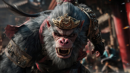 Fototapeta premium monkey king journey to west chinese lore classic background thumbnail 
