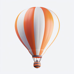 Obraz premium 3d icon of colorful hot air balloon isolated white.