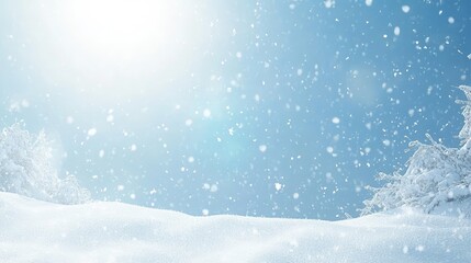 Fototapeta premium Blizzard, heavy snow and wind, reducing visibility, under a cold white light