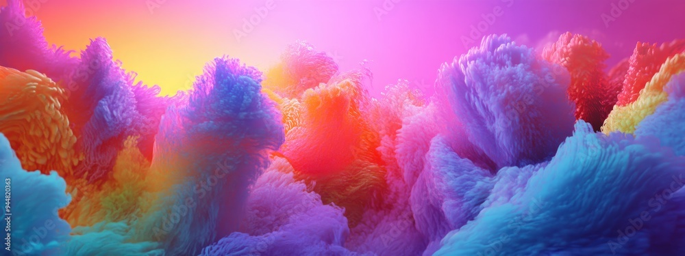 Poster Color Dream series featuring a composition of gradients and spectral hues in a 3D cartoon rendering embodying themes of imagination creativity and art painting within the Paint Movement