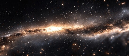 Fototapeta premium 3D cartoon depiction of the Milky Way galaxy featuring stars and space dust in the universe captured with a long exposure showcasing grain