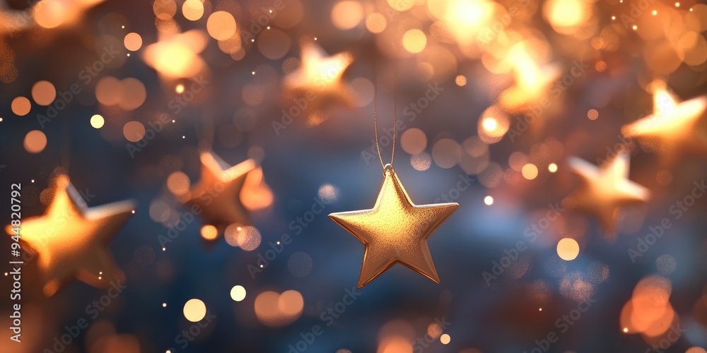 Leinwandbilder festive christmas background featuring 3d cartoon rendering with an elegant abstract design of bokeh