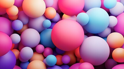 Layered spheres, 3D effect, gradient hues, soft spotlight