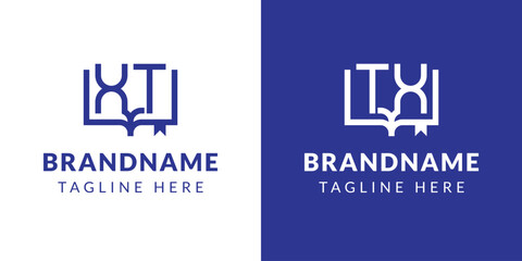 Obraz premium Letters XT and TX Book Logo, suitable for business related to book with XT or TX initials