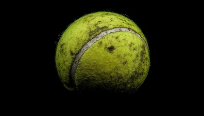 Dynamic Tennis Ball on Court: Atmospheric Sports Promotion for Health and Outdoor Activities. Minimalist Composition Capturing Athletic Spirit, Competition, and Freedom. Elegant Design Template with C