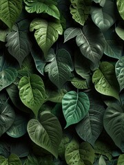 Obraz premium A Lush Tapestry of Green and Blue Leaves