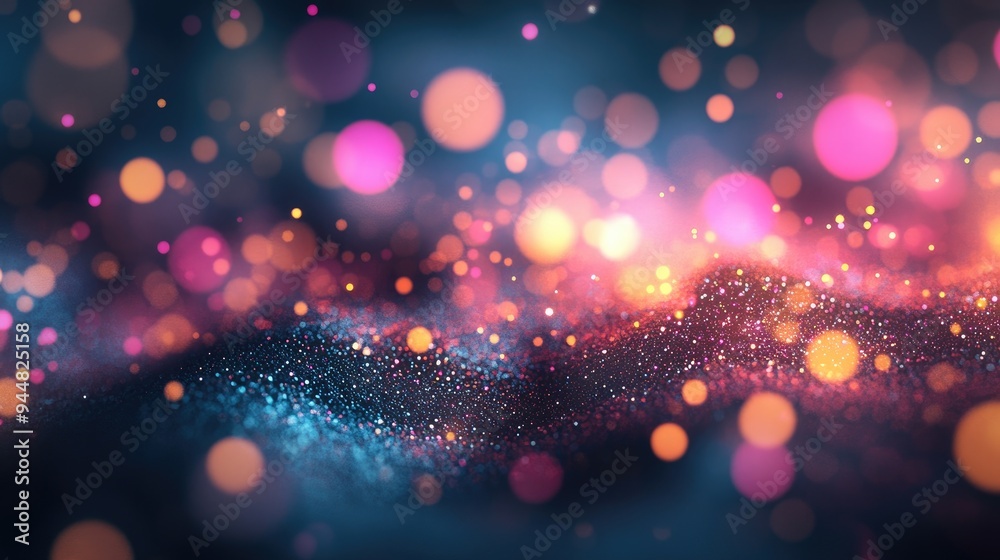 Poster abstract particle background featuring a 3d render with depth of field effects glowing highlights an