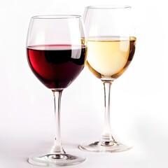 Elegant Wine Glass on a White Background, Showcasing the Refined and Timeless Appeal of Wine. 